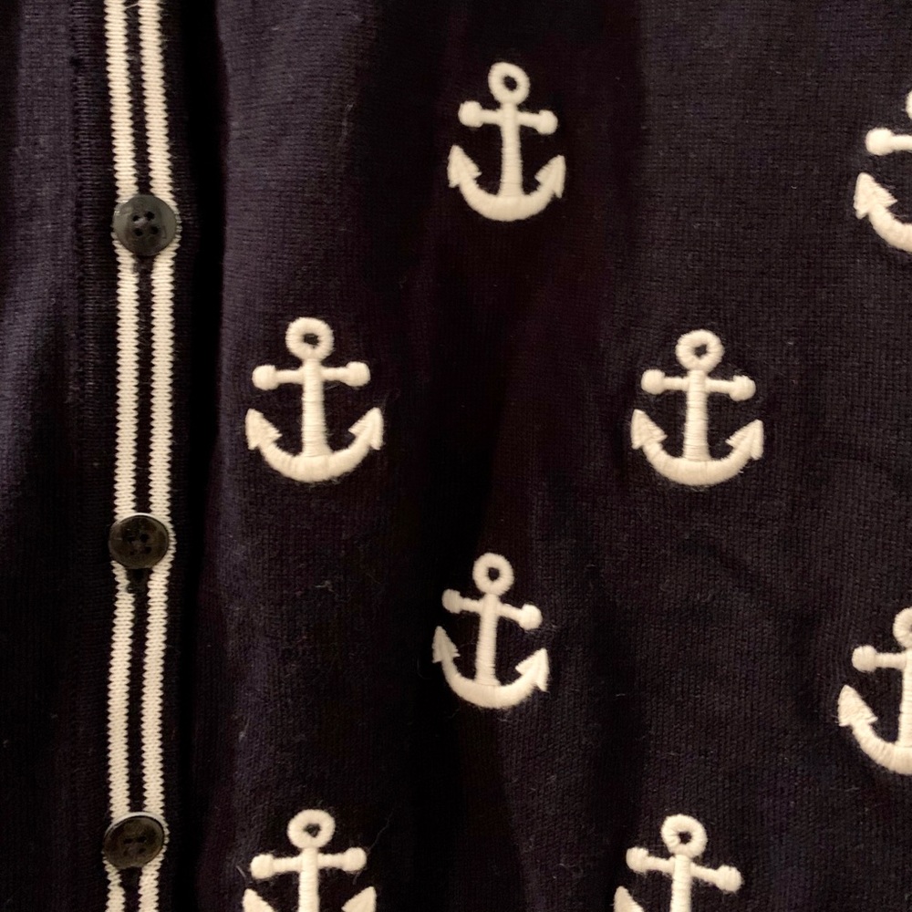 Navy Embroidered Cardigan - Picture 2 of 3
